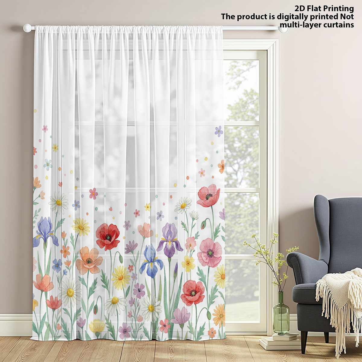 Curtain Sheer Voile - Floral Privacy Sheer Curtain,Good Quality Modern