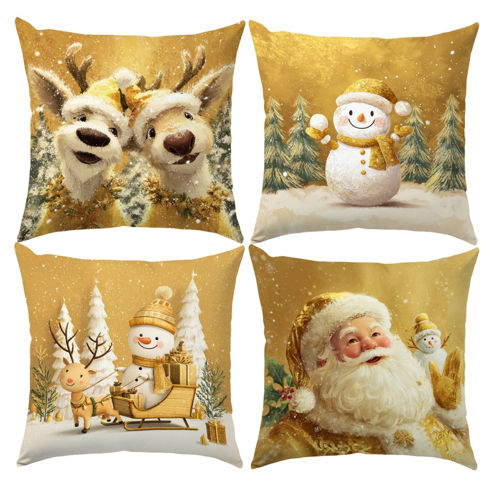 Home Textiles News - Festive Christmas Pillowcases: Reindeer, Snowman, Santa