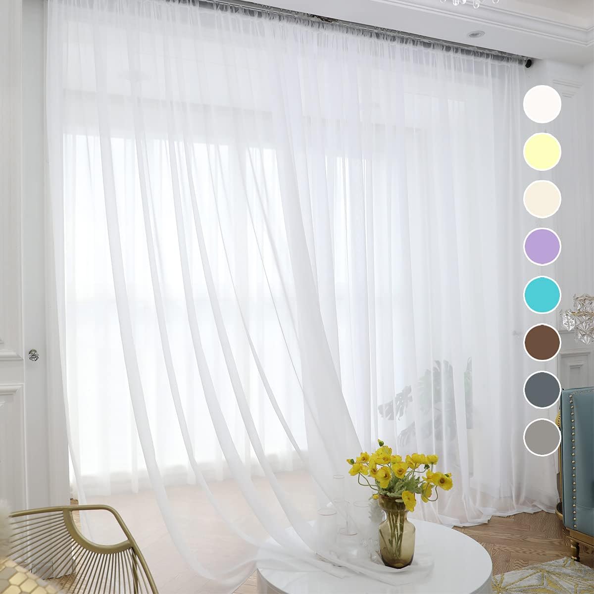 Curtain Sheer Voile - White Sheer Curtains 84 Inches Long