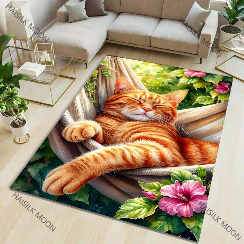 Home Textiles Luxury - Orange Cat in The Afternoon Pattern