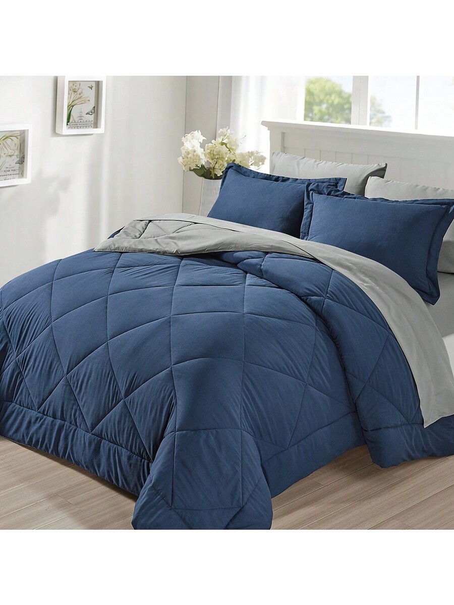 Bed Sheet Microfiber - Reversible Quilted Comforter Set With Flat
