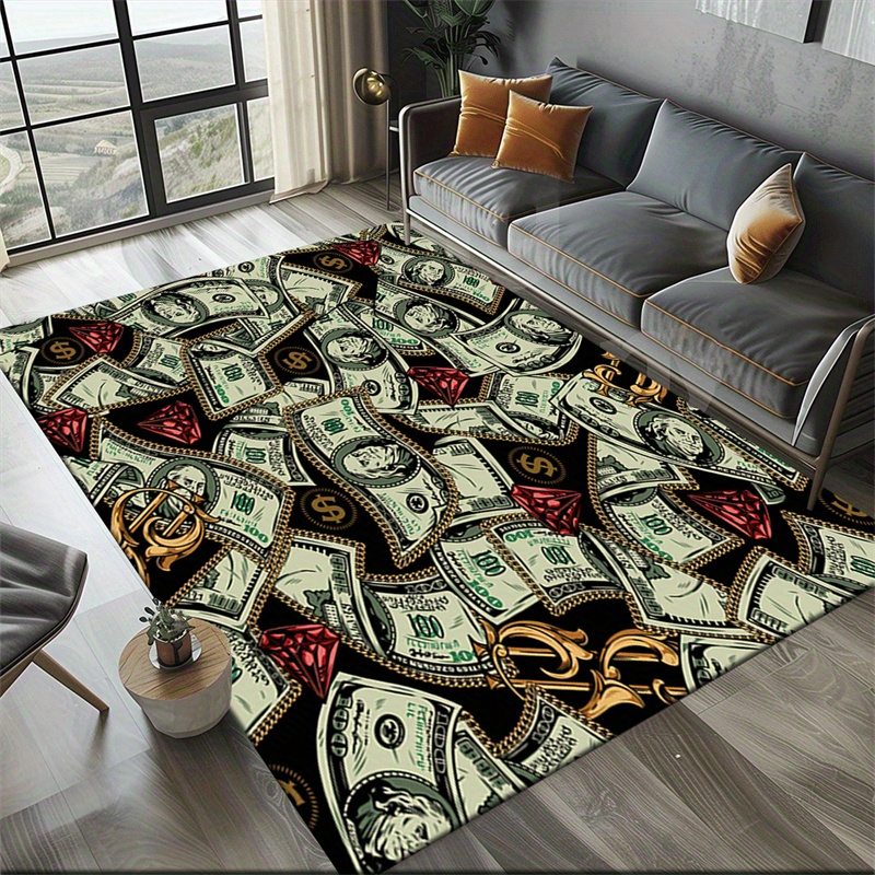 Home Textiles Luxury - Luxurious Dollar Bill Design Area Rug