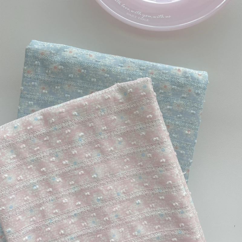 Bed Sheet Microfiber - Cotton Polyester Floral Polka Dot Fabric