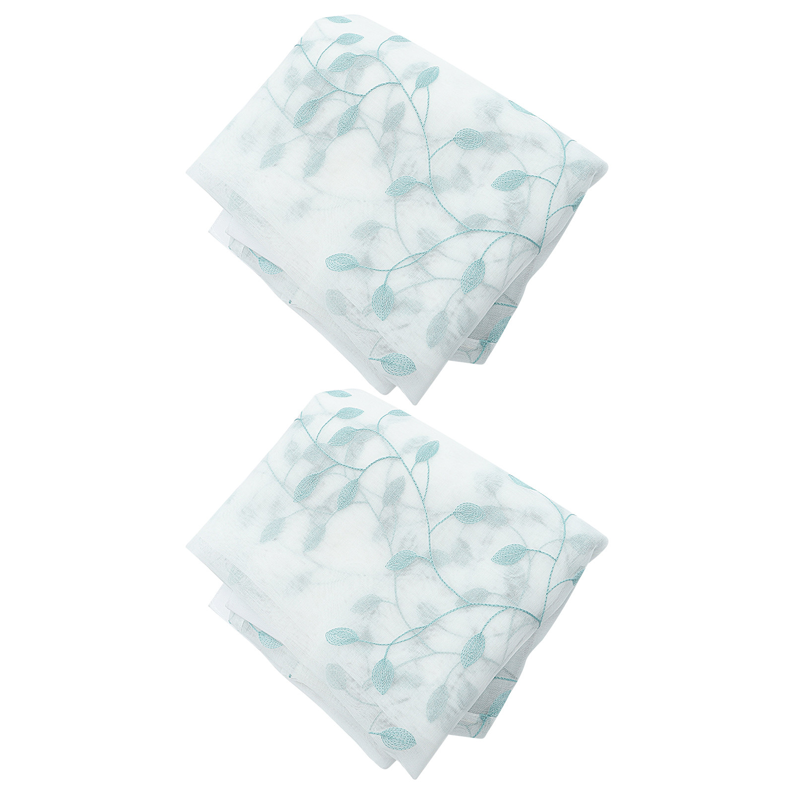 Curtain Sheer Voile - 2Pcs Window Curtains Leaf Gauze Voile
