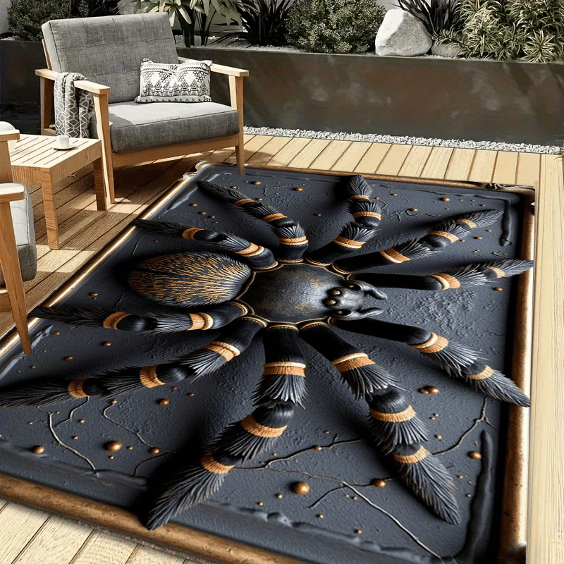 Home Textiles Rug - Black Spider Pattern Entrance Mat, Non-Slip
