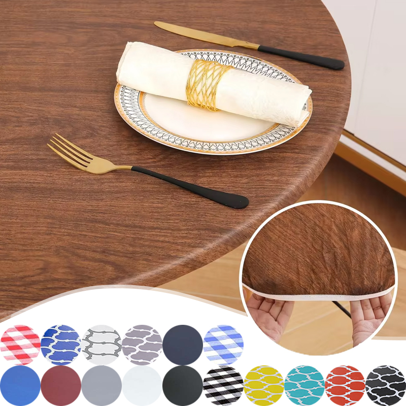 Home Textiles News - Waterproof PVC Tablecloth Elastic Fitted Round