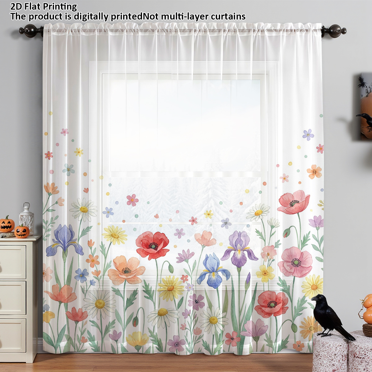 Floral Privacy Sheer Curtain,G - Curtain Sheer Voile avis et prix