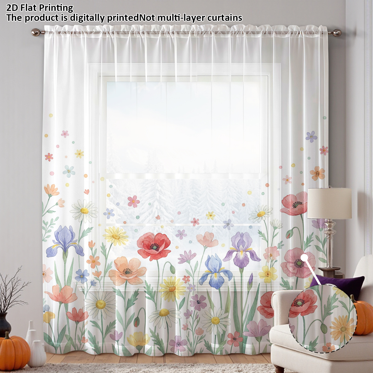 Floral Privacy Sheer Curtain,G - Curtain Sheer Voile avis et prix