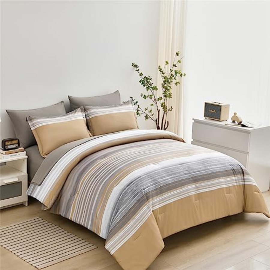 7 Pcs Bed in a Bag Stripe Comf - Bed Sheet Microfiber avis et prix
