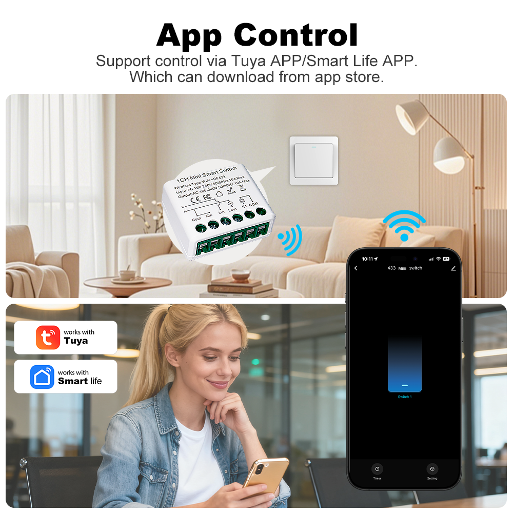 Manhot WIFI 10A Smart Light Sw - Diy Automation recensione e prezzo