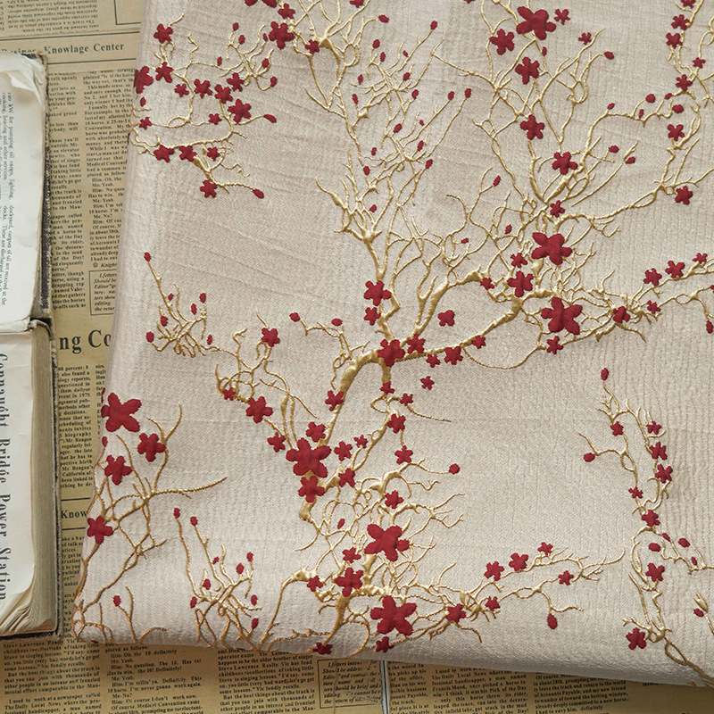 Luxury Red Plum Blossom Jacqua - Home Textiles Luxury avis et prix