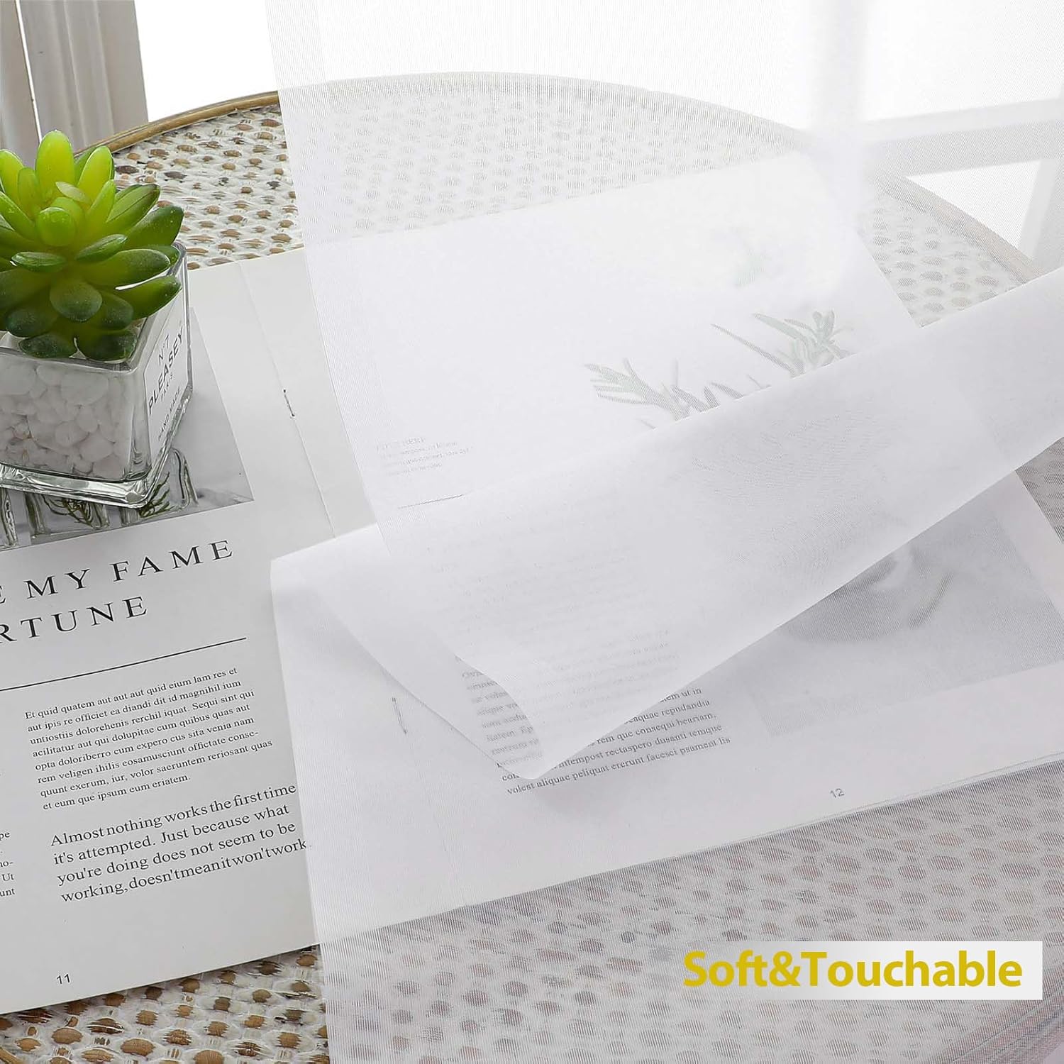 White Sheer Curtains 63 Inch L - Curtain Sheer Voile avis et prix