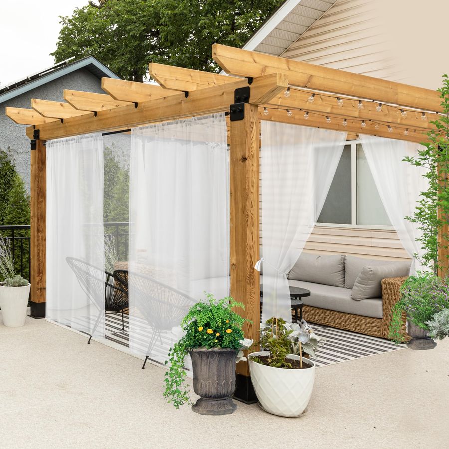 Weather White Outdoor Sheer Cu - Curtain Sheer Voile avis et prix