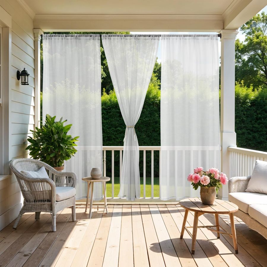 Weather White Outdoor Sheer Cu - Curtain Sheer Voile avis et prix