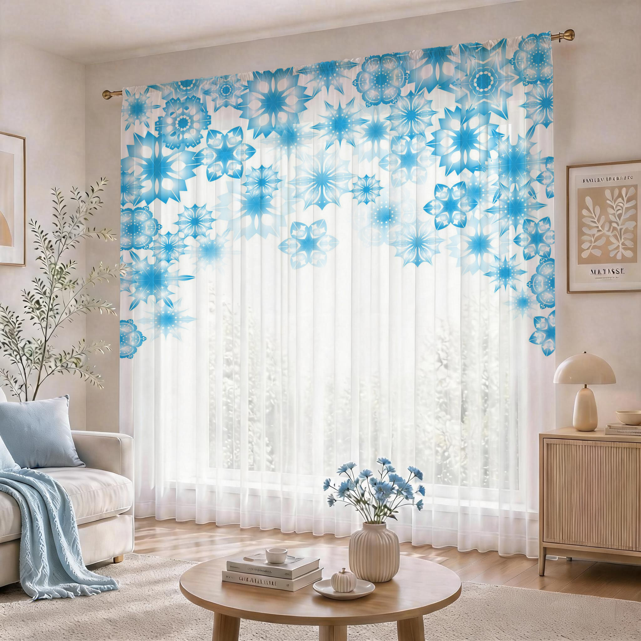 Blue Star Modern Gradient Shee - Curtain Sheer Voile avis et prix