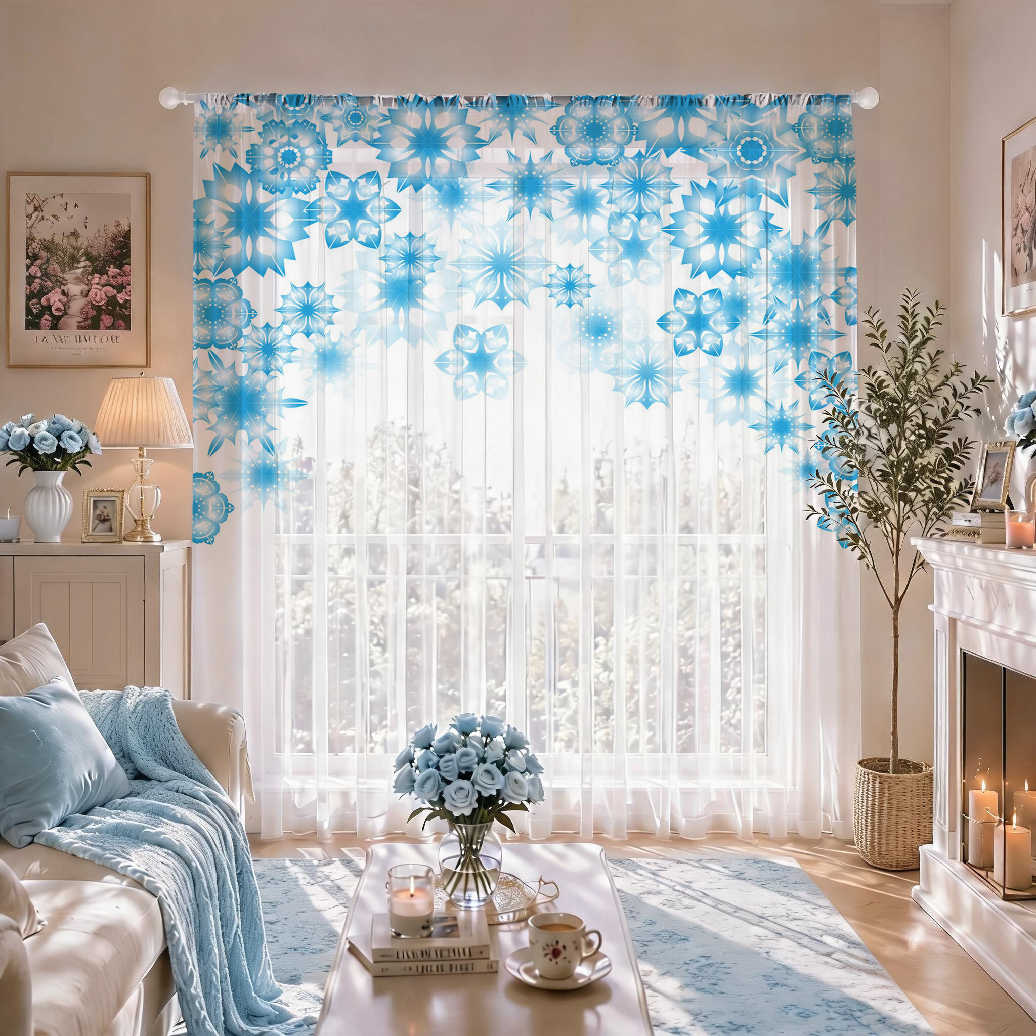 Blue Star Modern Gradient Shee - Curtain Sheer Voile avis et prix
