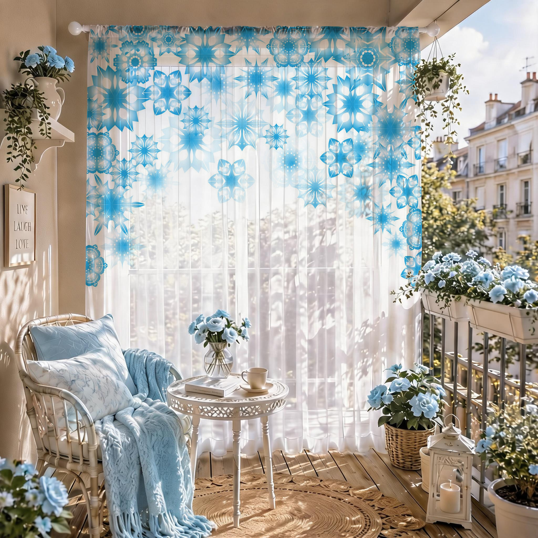 Blue Star Modern Gradient Shee - Curtain Sheer Voile avis et prix