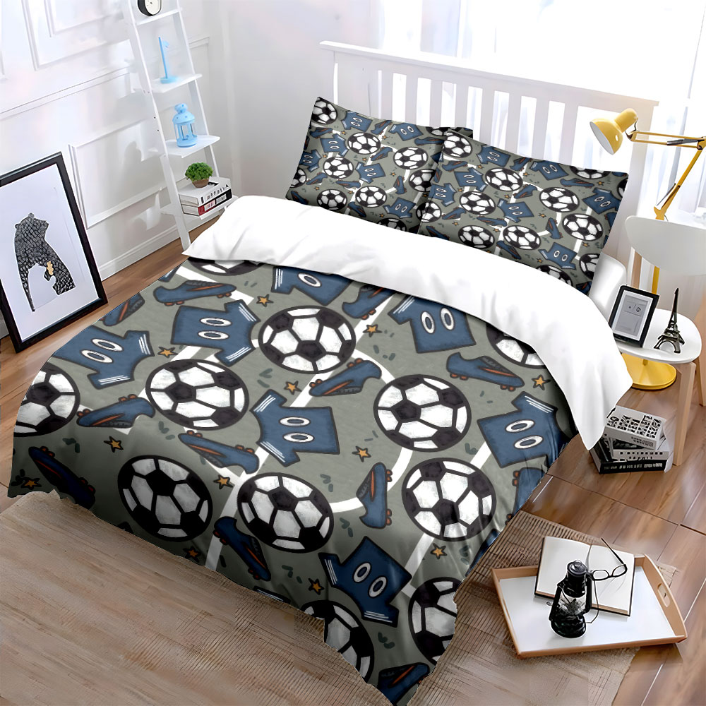Cartoon Soccer Jersey and Ball - Bed Sheet Microfiber avis et prix