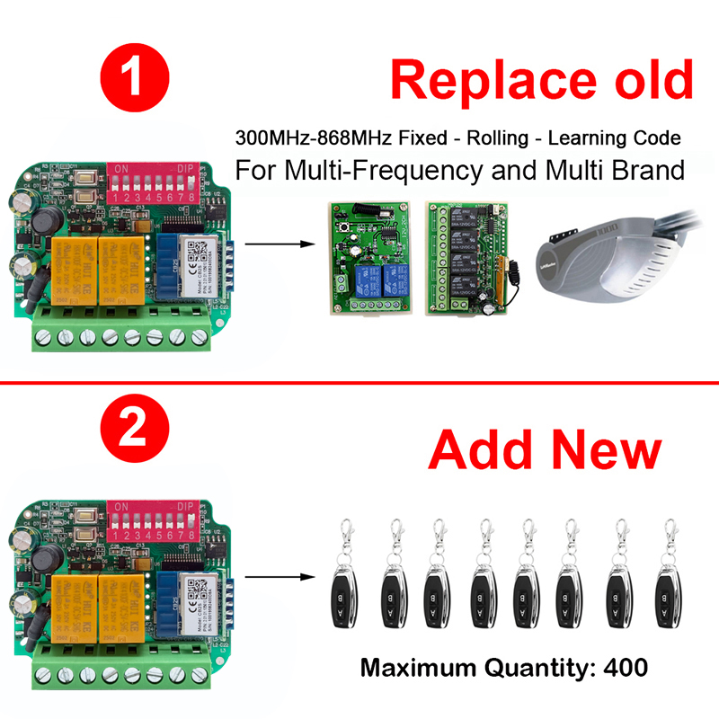 Universal Tuya WiFi Switch Gar - 433Mhz Receiver Module recensione e prezzo