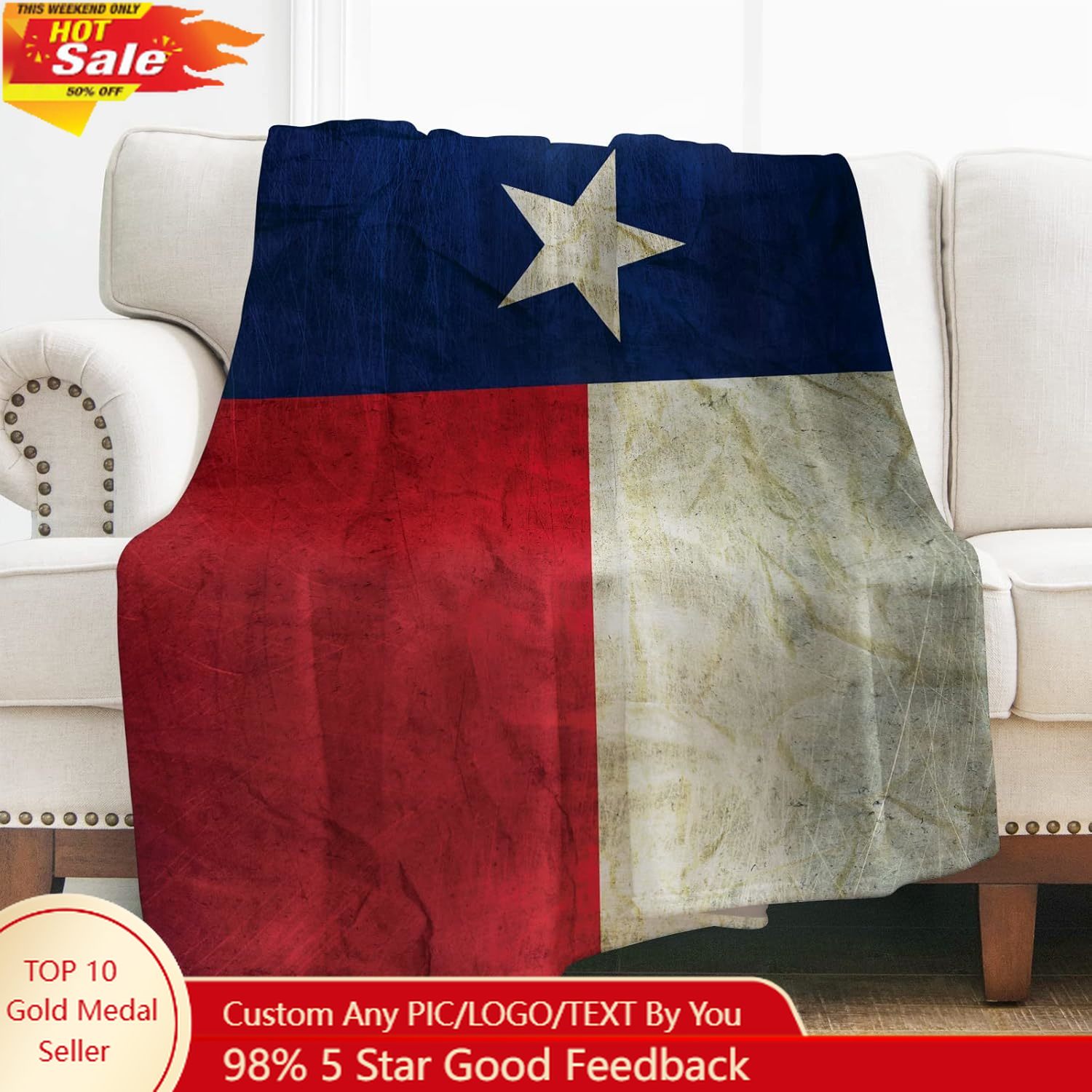 Levens Texas Flag Throw Blanke - Textiles For Home avis et prix