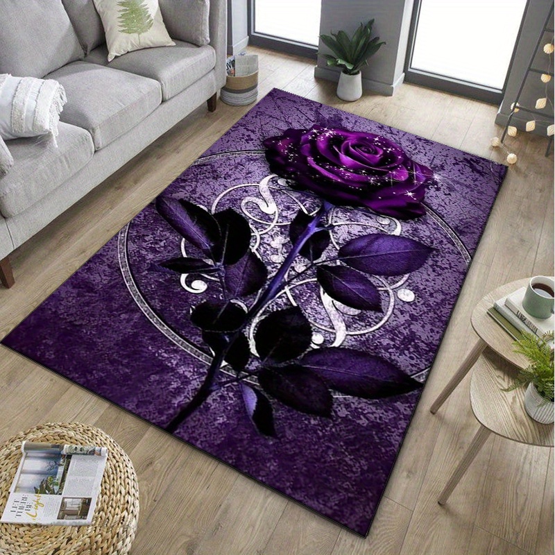 Purple Leaf Rug for Elegant Of - Home Textiles Luxury avis et prix