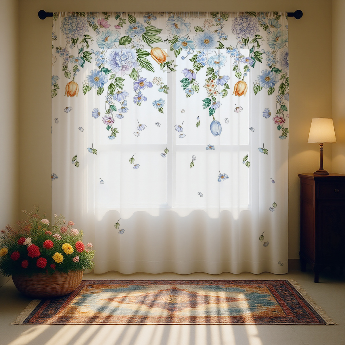 Floral Sheer Curtain, Good Qua - Curtain Sheer Voile avis et prix