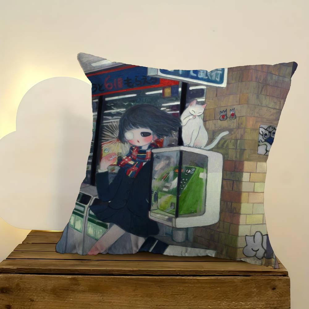 Art Aya Takano Girl  Pillow An - Aya Home Textiles avis et prix