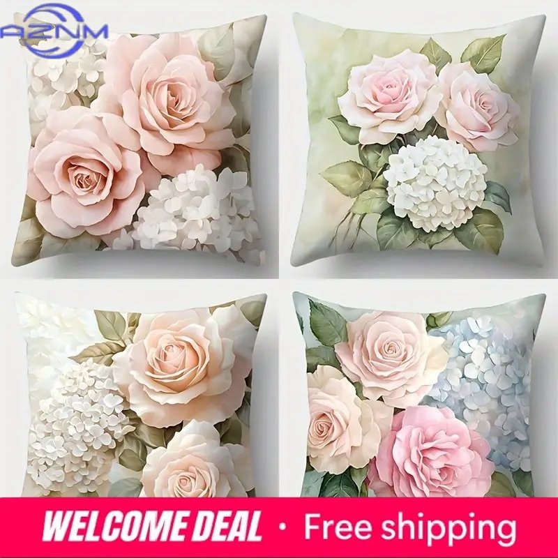 Home Decor Floral Roses And Hy - Home.Textiles Cushion avis et prix