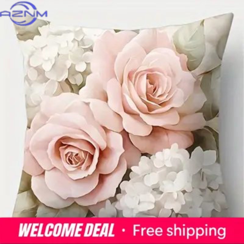 Home Decor Floral Roses And Hy - Home.Textiles Cushion avis et prix