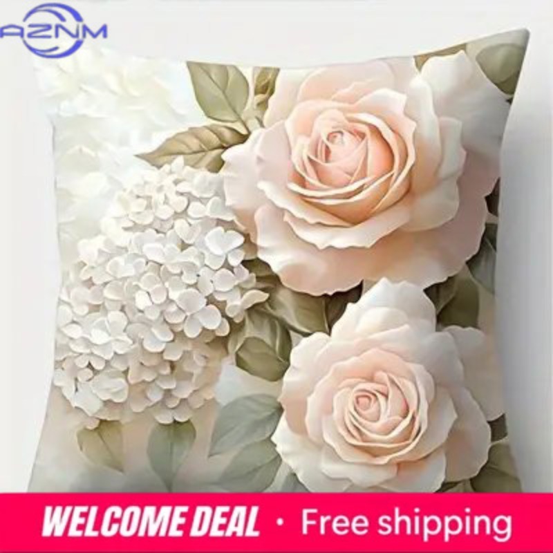 Home Decor Floral Roses And Hy - Home.Textiles Cushion avis et prix