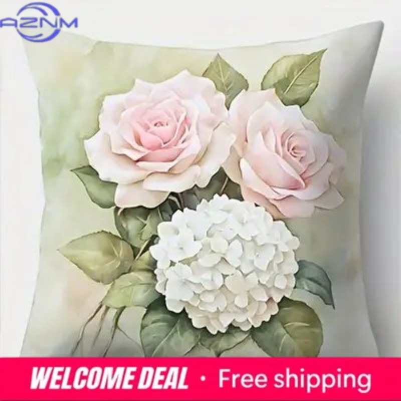 Home Decor Floral Roses And Hy - Home.Textiles Cushion avis et prix
