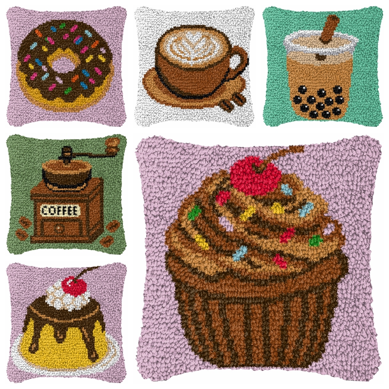 Cartoon Food Smyrna Latch Hook - Home.Textiles Cushion avis et prix