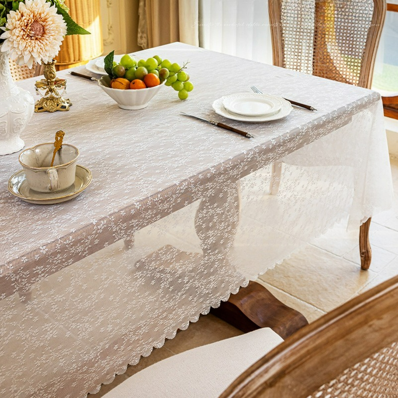 1pcWhite Embroidered Lace Tabl - Home Textiles News avis et prix