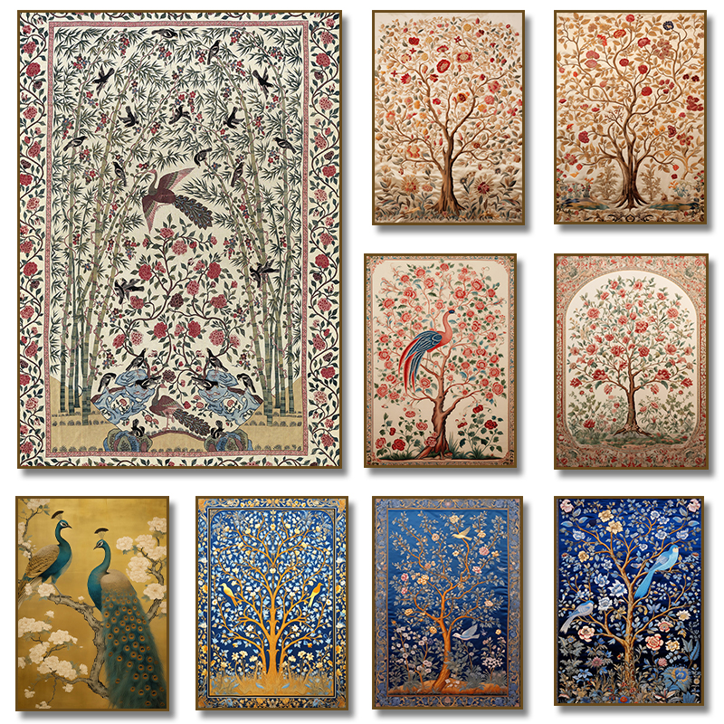 Antique Indian Textile Birds F - Home Textiles And Room Spray avis et prix