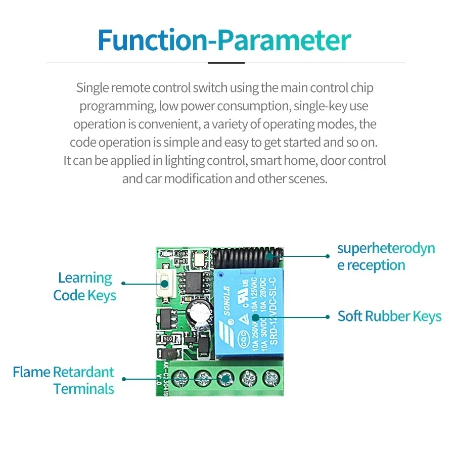 DC 12V Remote Control Smart Sw - 433Mhz Receiver Module recensione e prezzo