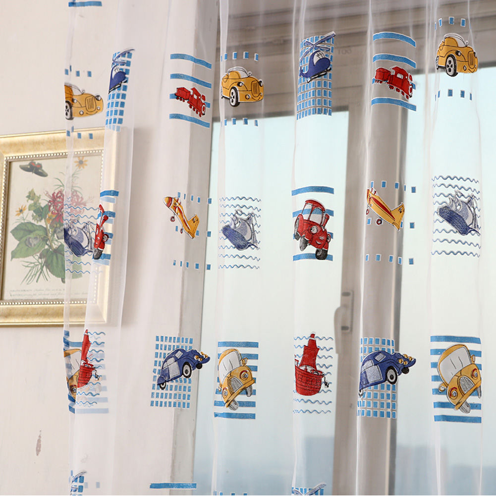 Kids Car Pattern Tulle Sheer C - Curtain Sheer Voile avis et prix
