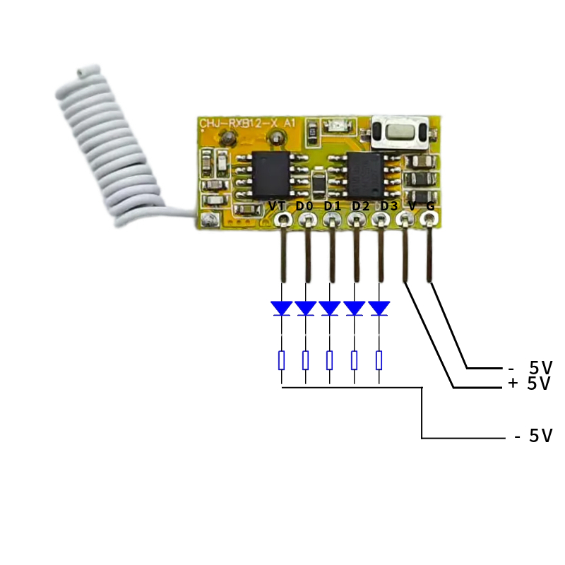 5V DC 4channel RF Receiver Tra - 433Mhz Receiver Module recensione e prezzo