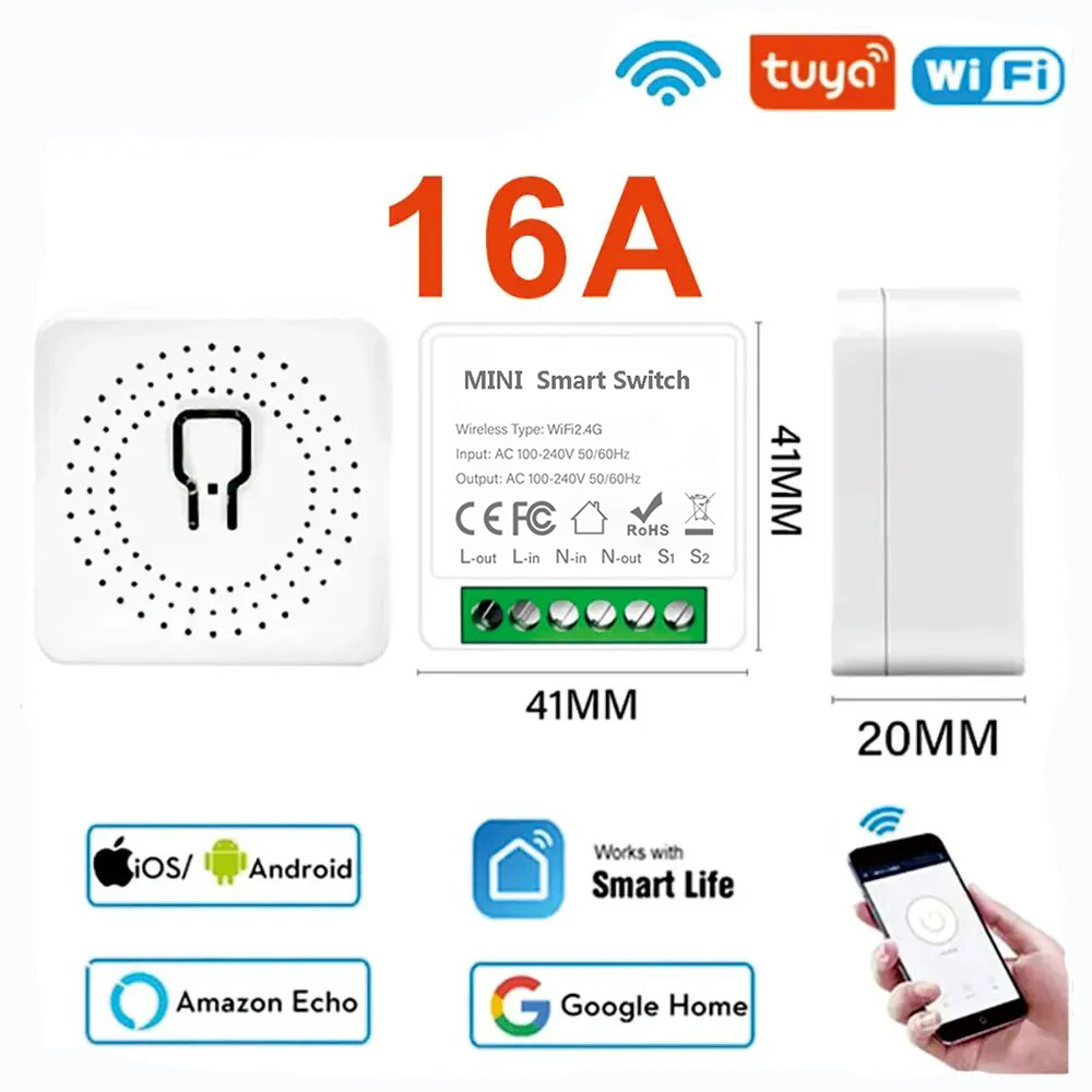 MINI 16A Tuya Wifi Switch DIY  - Diy Home Automation Controller recensione e prezzo