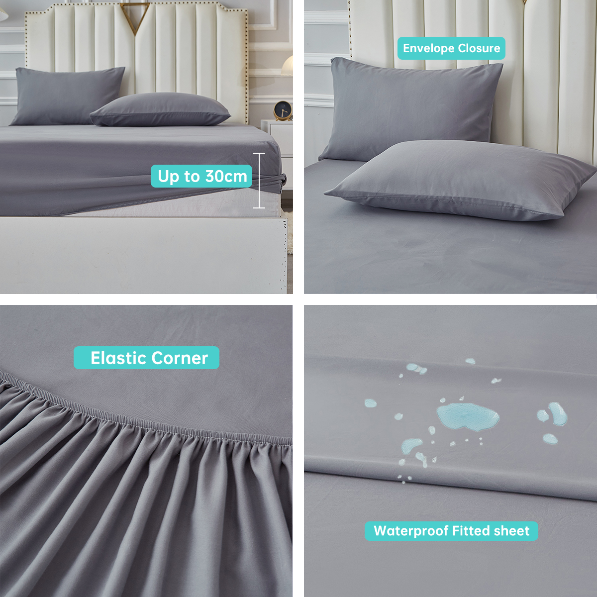 3/4pcs Solid Beding Set, Water - Bed Sheet Microfiber avis et prix