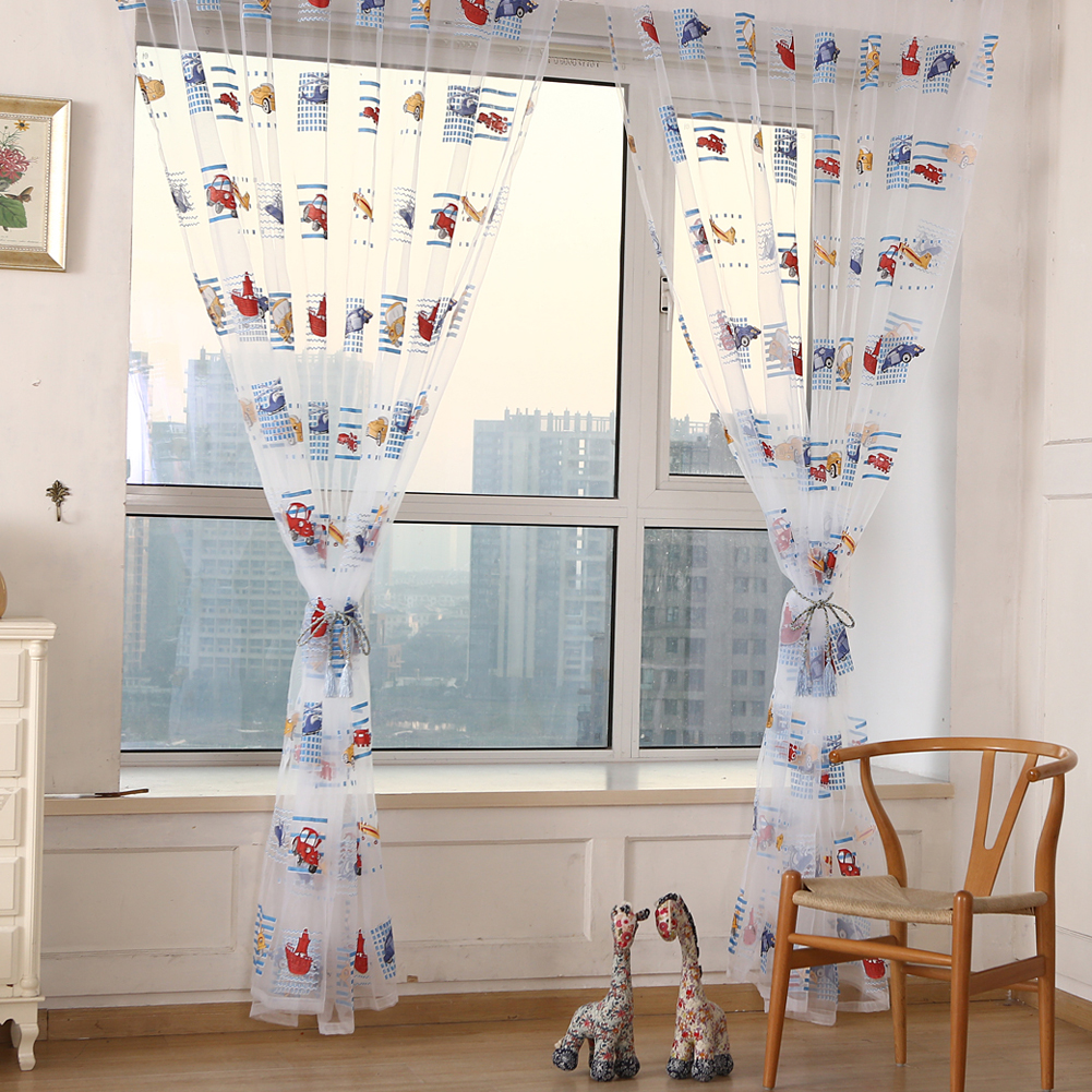Kids Car Pattern Tulle Sheer C - Curtain Sheer Voile avis et prix