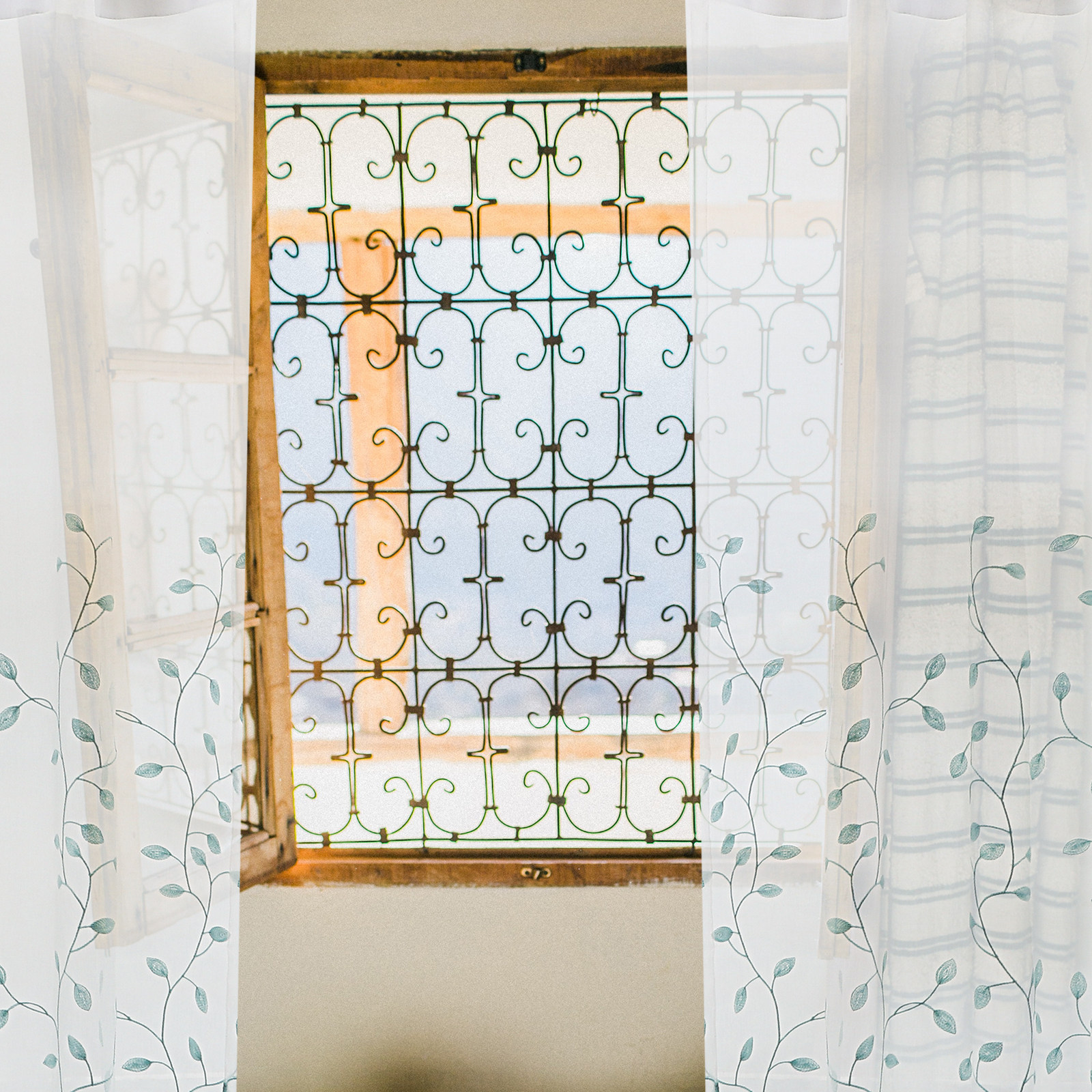 2Pcs Window Curtains Leaf Gauz - Curtain Sheer Voile avis et prix