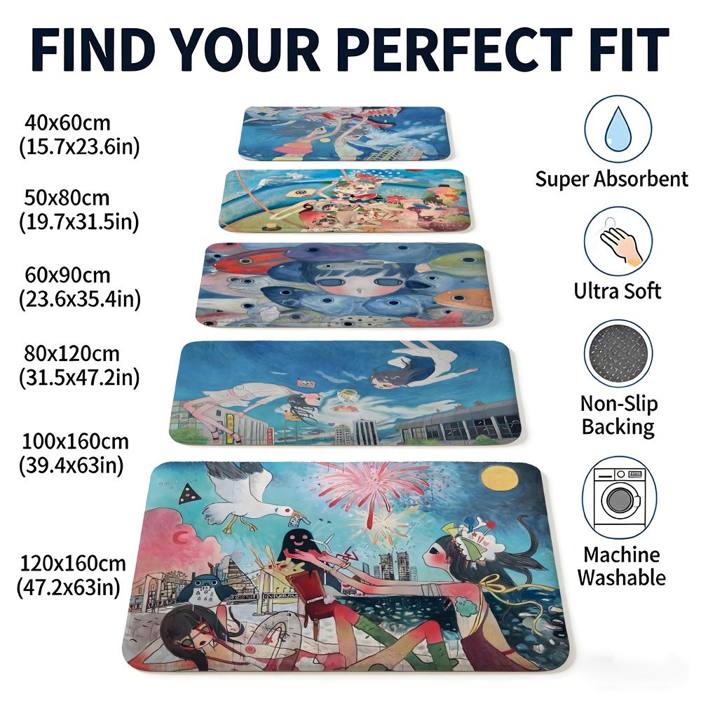 A-Aya Takano Anime Floor Mat F - Aya Home Textiles avis et prix