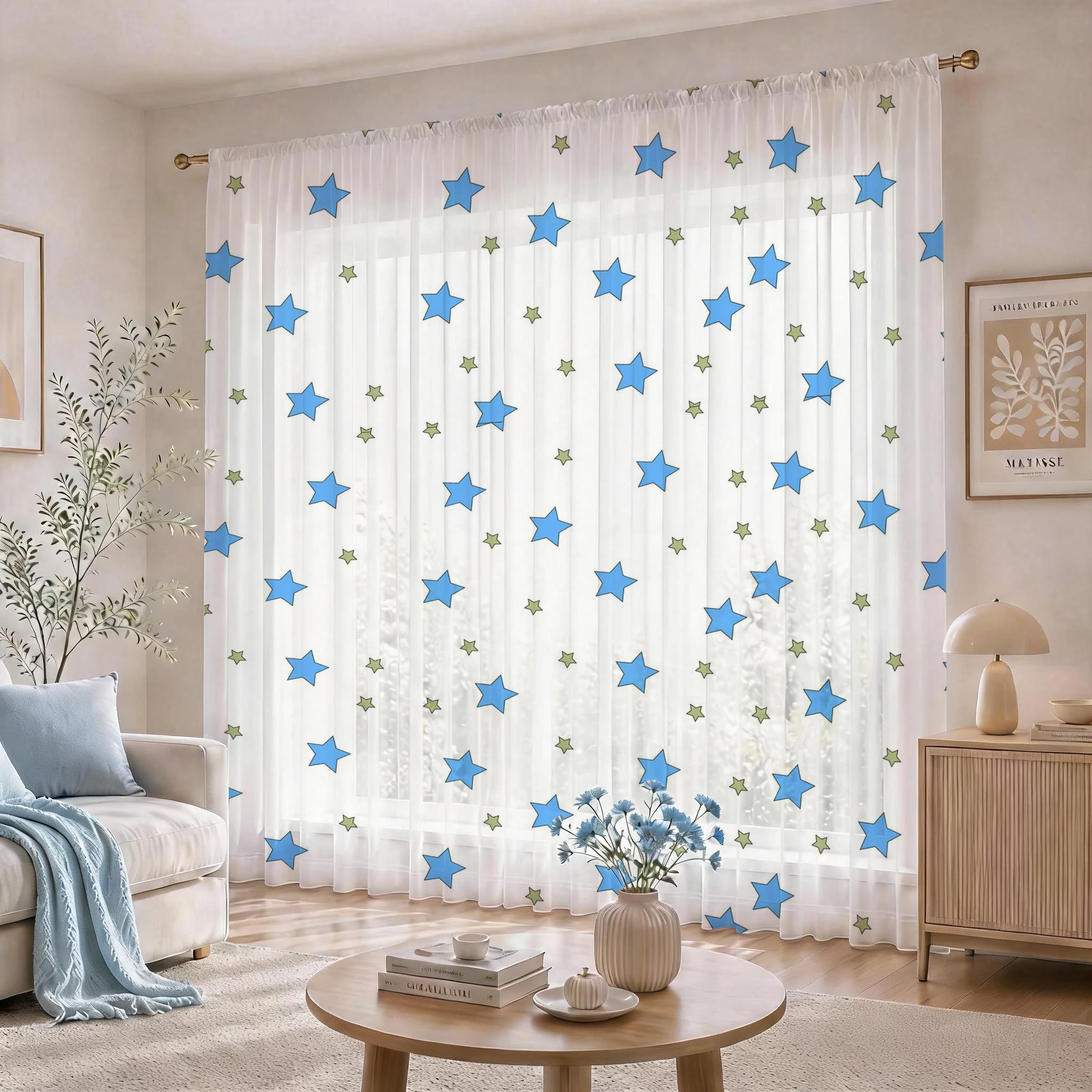 Blue Star Modern Gradient Shee - Curtain Sheer Voile avis et prix
