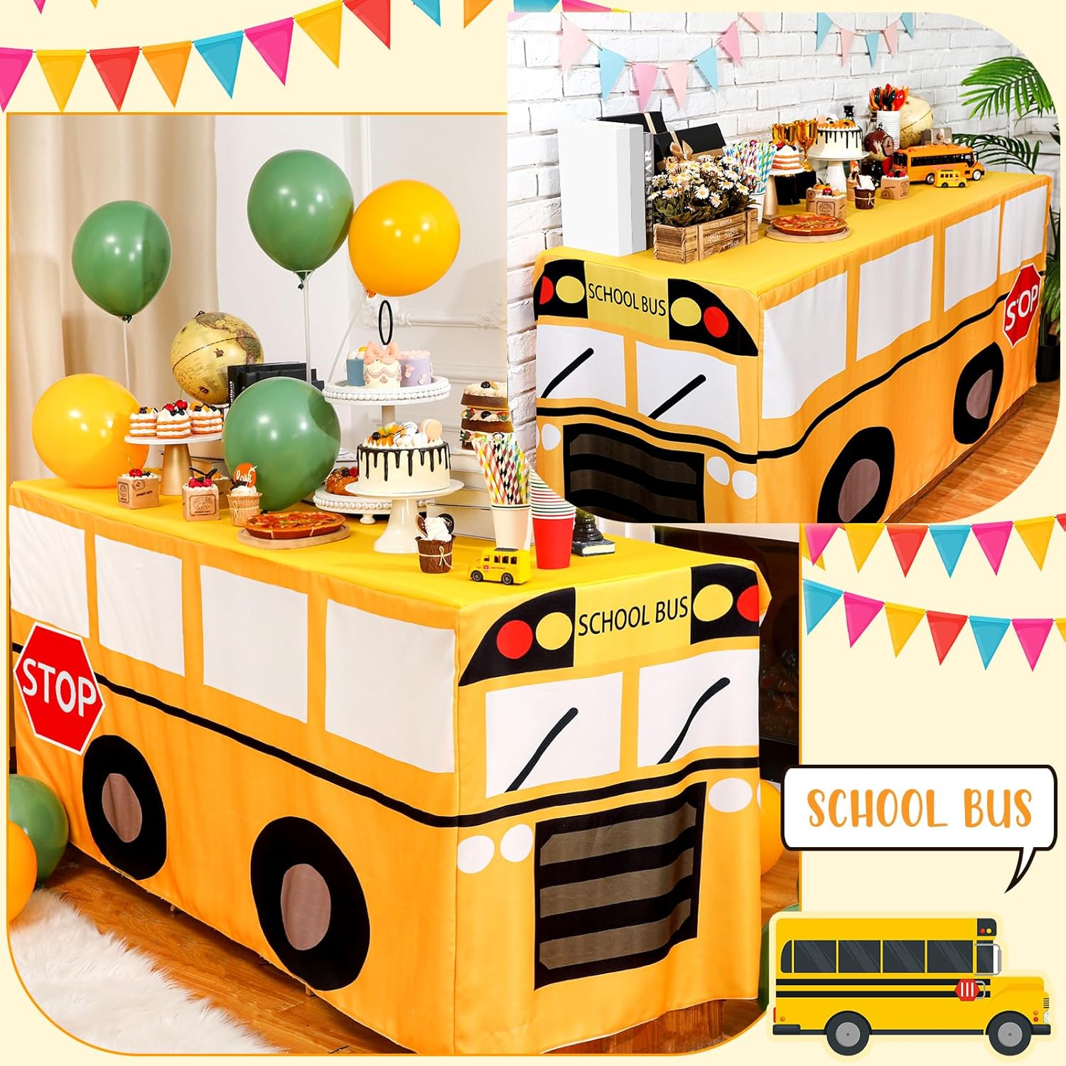 Cartoon School Bus Tablecloth  - Home Textiles News avis et prix