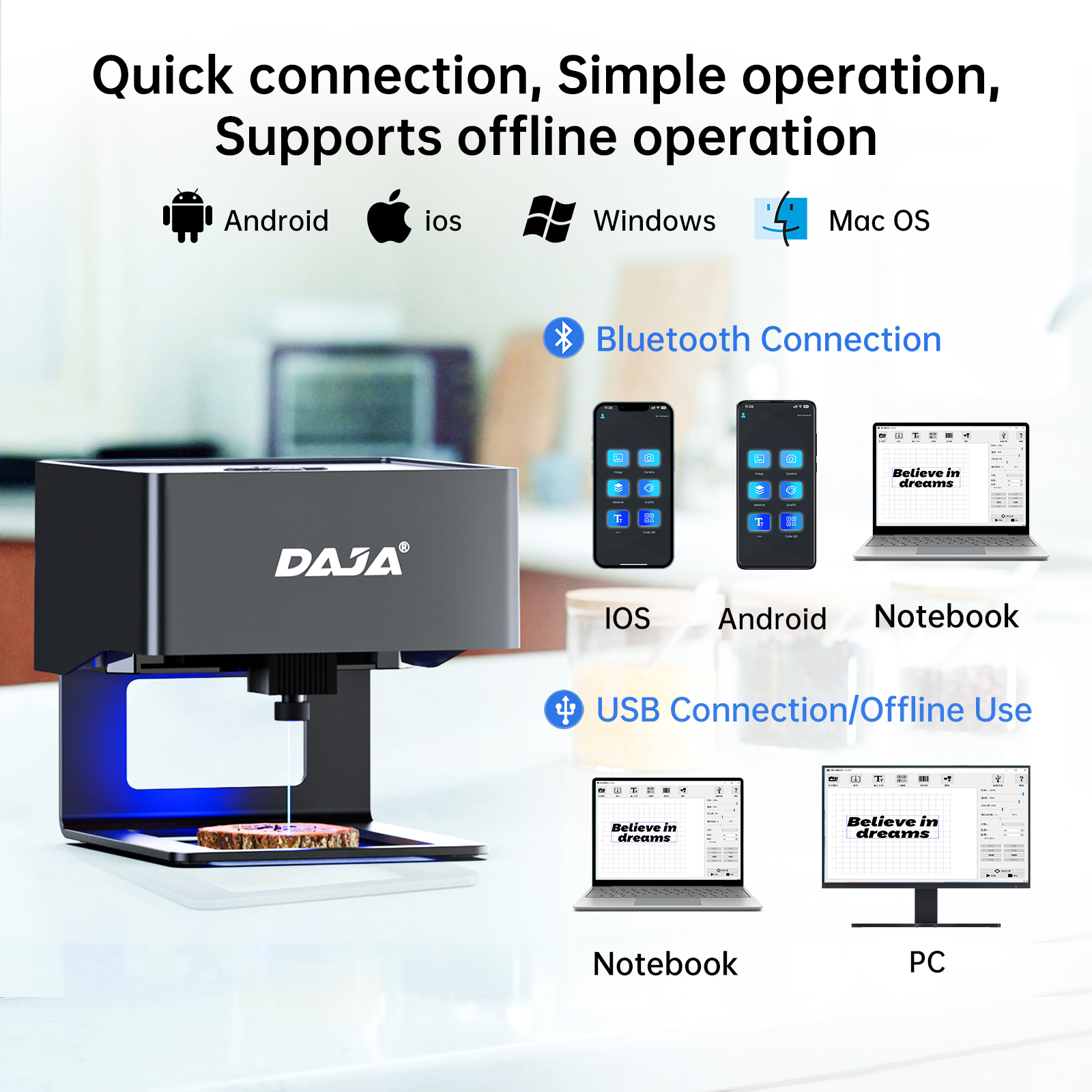DAJA DJ6 Mini Portable Laser E - Diy Automation recensione e prezzo