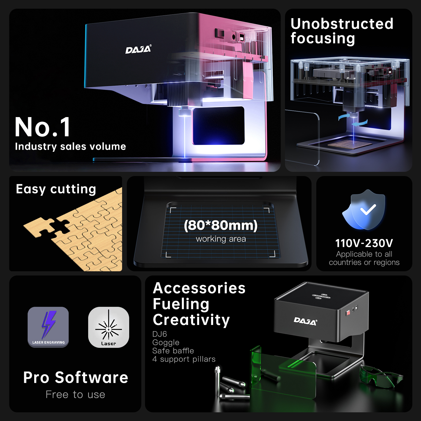 DAJA DJ6 Mini Portable Laser E - Diy Automation recensione e prezzo