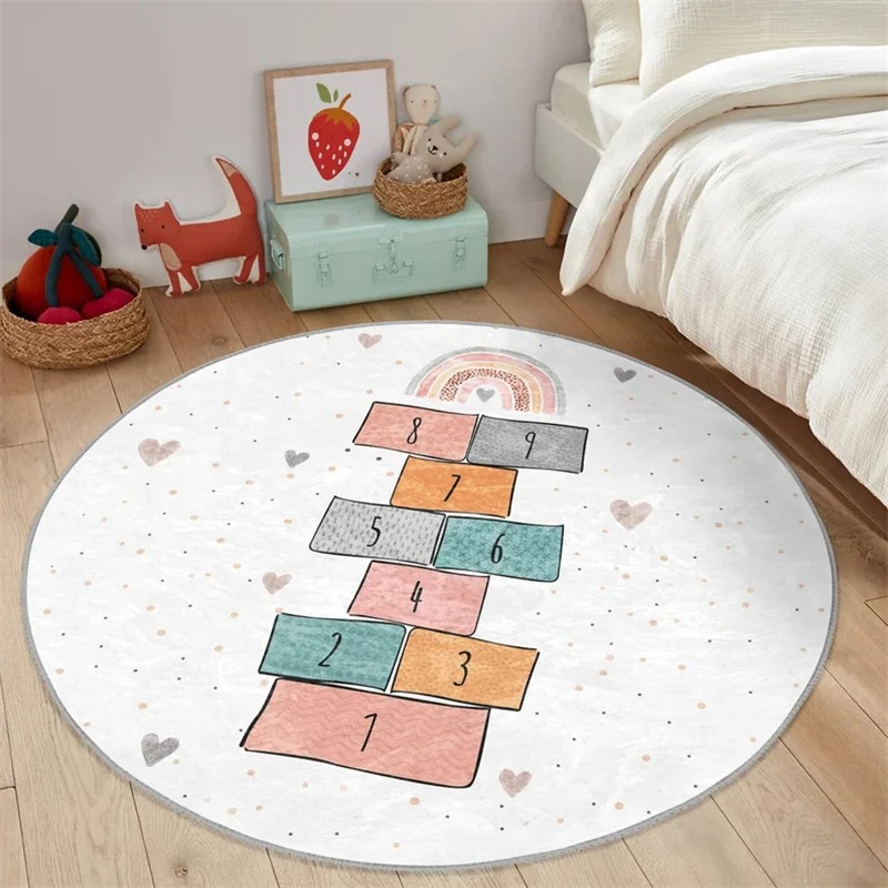 Boy Round Hopscotch Floor Anim - Home Textiles Rug avis et prix