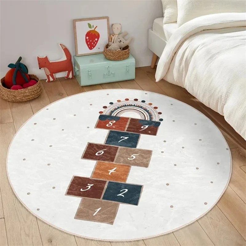 Boy Round Hopscotch Floor Anim - Home Textiles Rug avis et prix