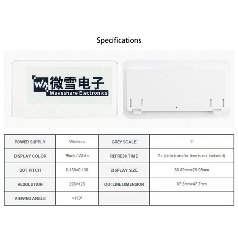 Waveshare 2.9 Inch Wireless NF - Display Epaper 2.9 recensione e prezzo