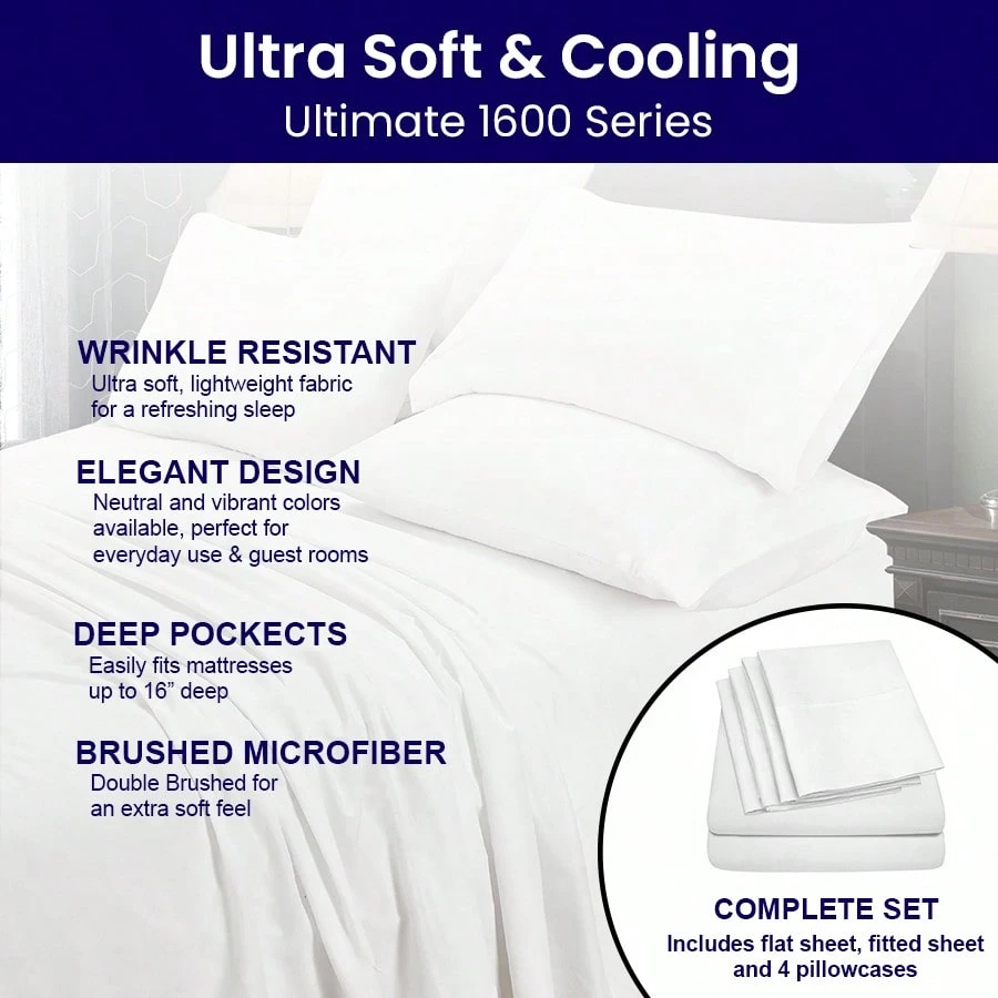 6-Piece Super Soft Deep Pocket - Bed Sheet Microfiber avis et prix